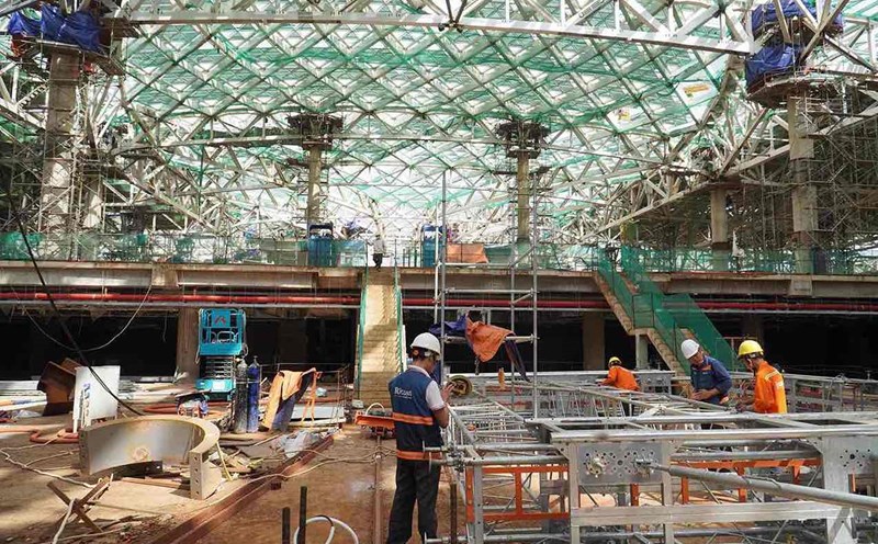 Construction of Long Thanh airport passenger terminal. Photo: HAC