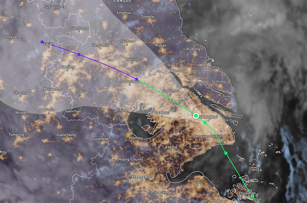 Pronostico del rumbo de la tormenta numero 4 Co May despues de tocar tierra y se debilitar hasta convertirse en una depresion tropical. Foto: JMA