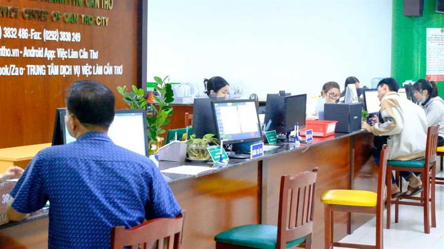 메콩 델타 지방 및 도시 노동자들의 구직 수요는 소득과 일자리 위치가 다양합니다. 사진: 미 리