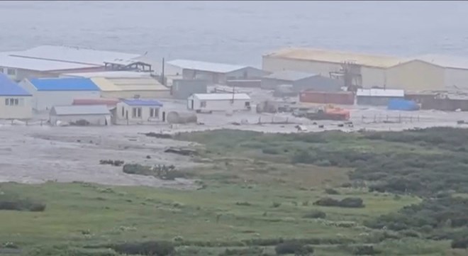 Song than ap vao ban dao Kamchatka, Nga, ngay 30.7.2025. Anh: RT