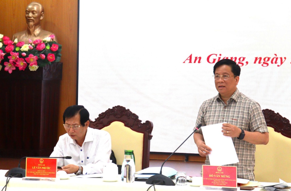 Chu tich UBND tinh Ho Van Mung phat bieu chi dao. Anh: Ngoc Mai