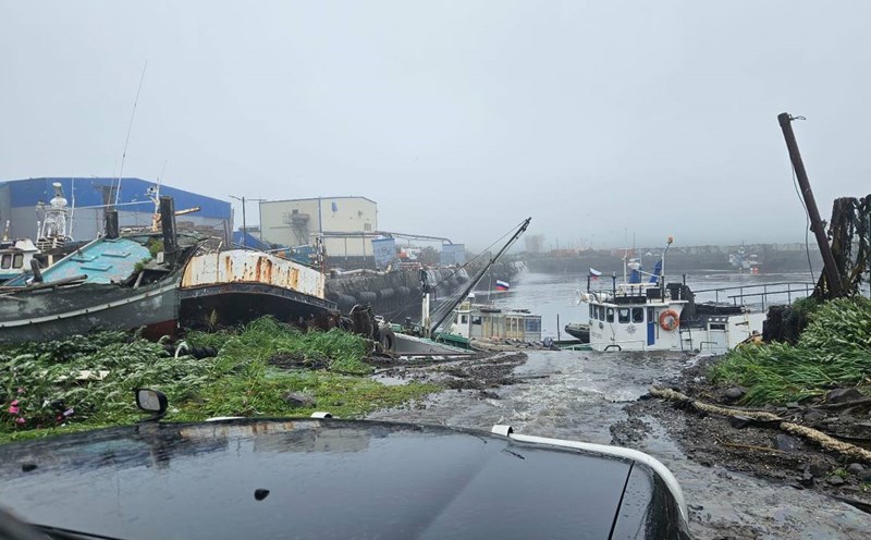 Damage at a port in Severo- Kurilsk, Russia after the earthquake and Tsunami on July 30, 2025. Photo: TASS
