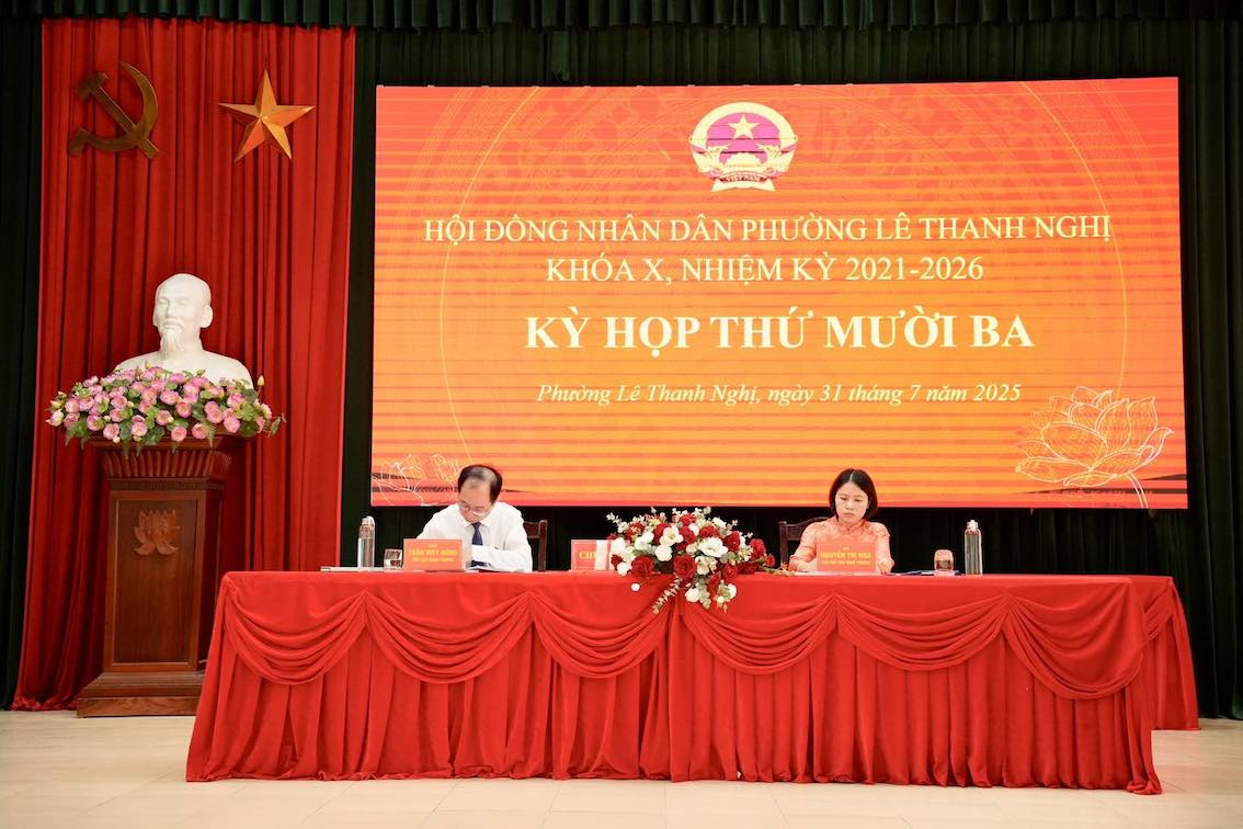 Many important contents were approved at the meeting of the People's Council of Le Thanh Nghi Ward. Photo: Le Thanh Nghi Ward