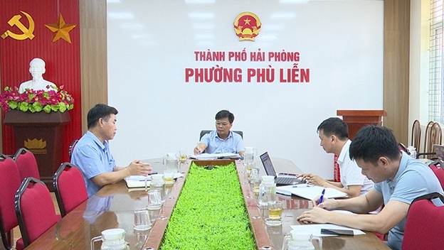 Phu Lien Wardは、この地域の多くのプロジェクトの進捗を満たしています。写真：e -port of phu lien ward、hai phong