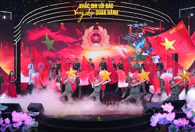 Chuong trinh nghe thuat tai buoi giao luu. Anh: Trong Duc/TTXVN