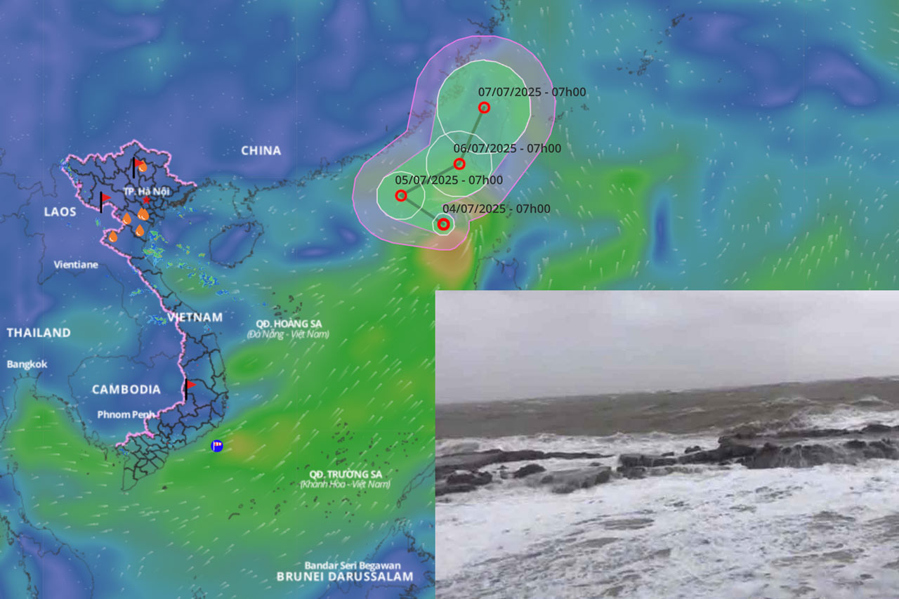 Previsions de la zone d'influence de la depression tropicale meteorologique dangereuse