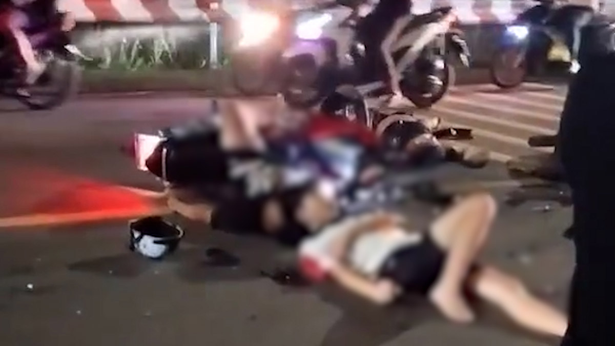 Scene of the accident that killed 3 people in Ho Chi Minh City.