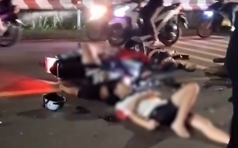 Scene of the accident that killed 3 people in Ho Chi Minh City.