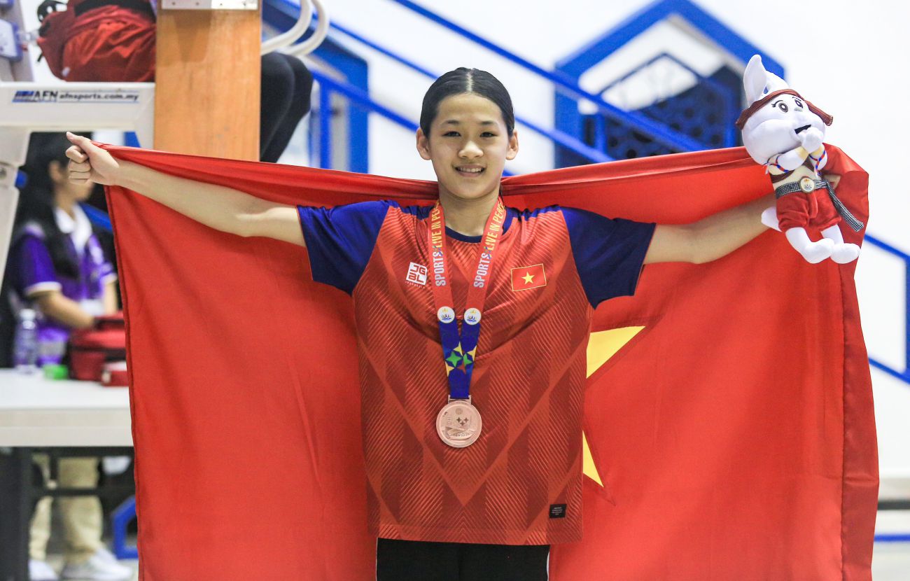 swimmer Nguyen Thuy Hien at the 32nd SEA Games. Photo: Thanh Xuan