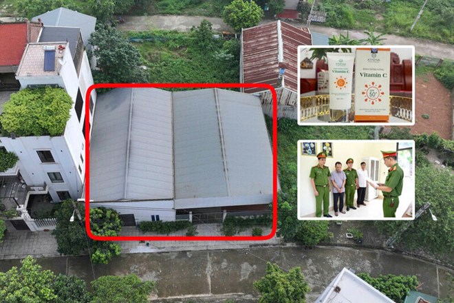 Cận cảnh nơi sản xuất hàng nghìn lọ kem chống nắng giả ở Phú Thọ