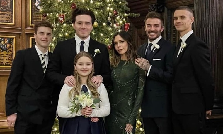 David Beckham's family many years ago. Photo: Xinhua