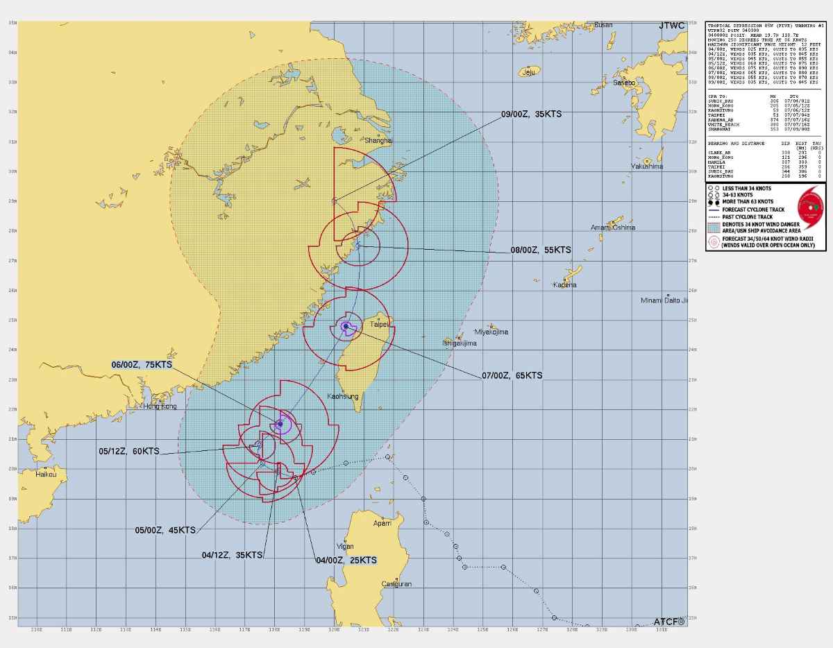 Du bao duong di cua Bising. Anh: ATCF/JTWC