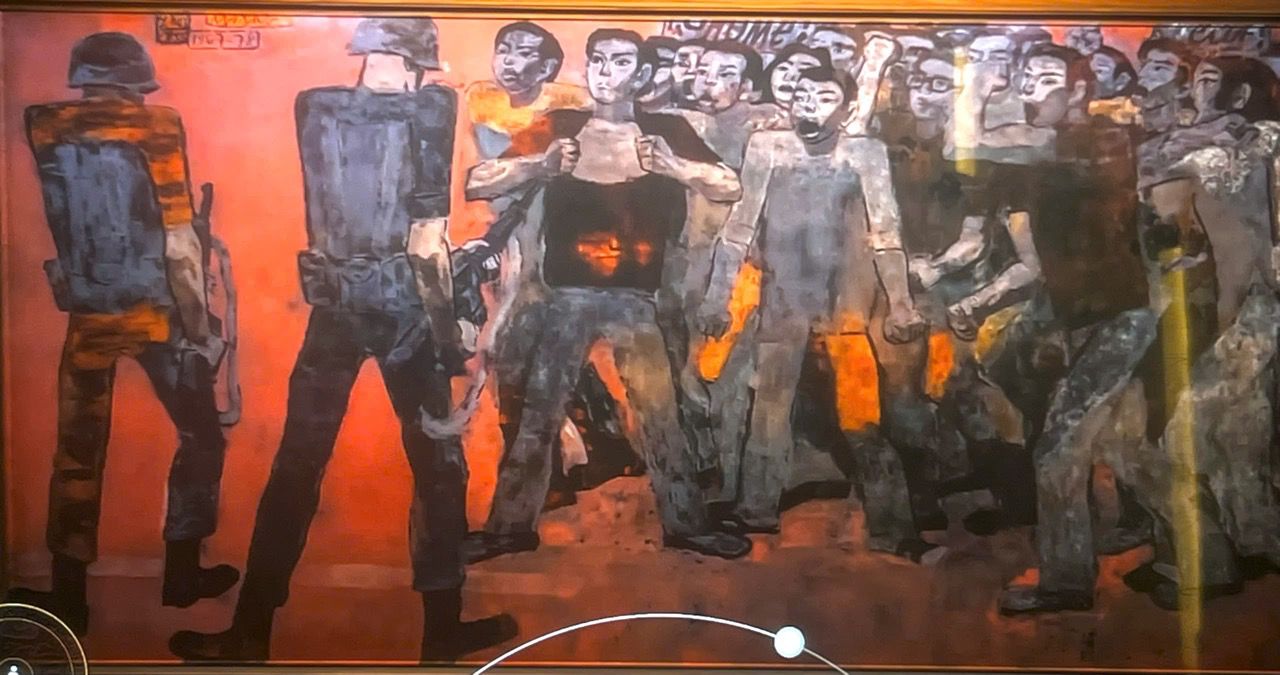 Tranh “Thanh niên thanh dồng”. Anh: Ngoc Du