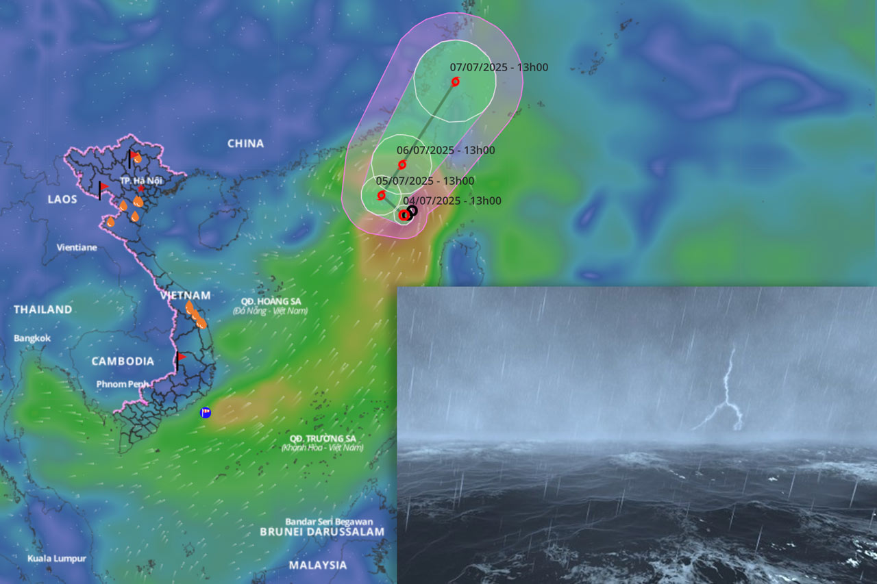 Specifications du mauvais temps en raison de la depression tropicale qui va bientot se transformer en tempete