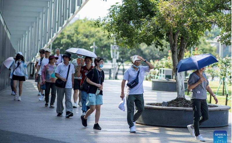 Hot weather in Hangzhou, Zhejiang Province, eastern China on July 3. Photo: Xinhua