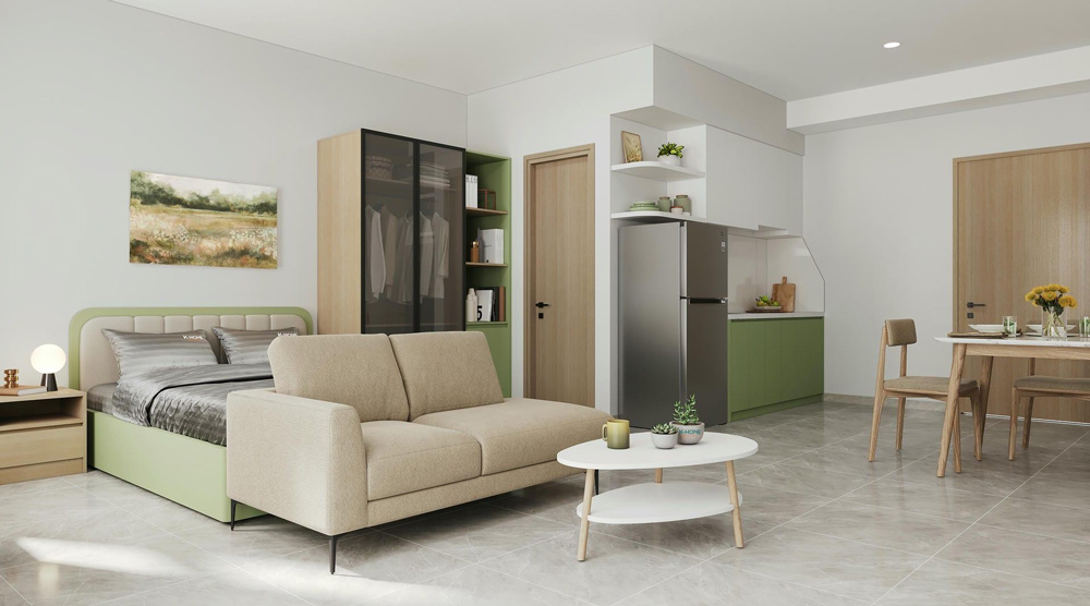 Chi can co tich luy khoang 76,244 trieu dong, nguoi lao dong da co the so huu can ho xanh chuan Singapore ban giao day du noi that tai K-Home Apartment.