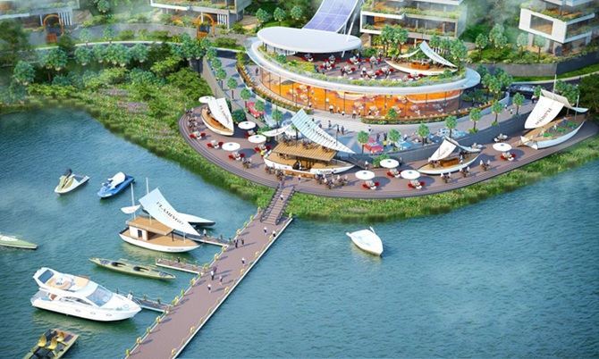 Ben du thuyen The Marina – noi du khach khoi hanh nhung chuyen du ngoan giua thien nhien tuoi dep. Anh: Flamingo
