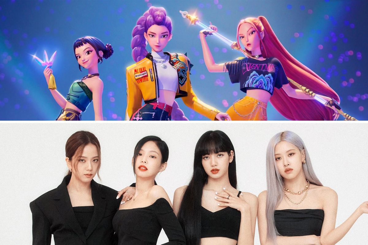 「KPOP Demon Hunters」とBlackPinkの仮想グループHuntr/X。写真：Netflix、YG