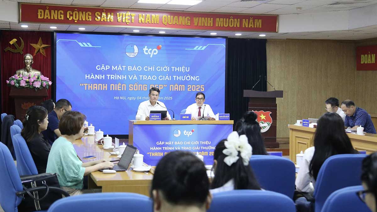Toan canh buoi hop bao cong bo Hanh trinh va Le trao giai thuong “Thanh nien song dep” nam 2025. Anh: Dang Hai