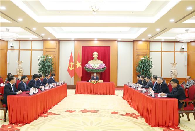 General Secretary To Lam had a phone call at 8:00 p.m. on July 2, 2025 (Vietnam time) with US President Donald Trump. Photo: VNA