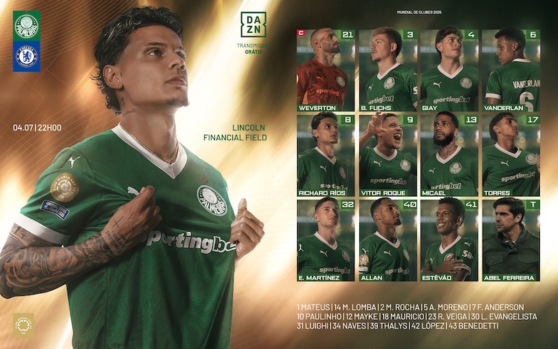 Doi hinh xuat phat cua Palmeiras. Anh: PalmeirasFC