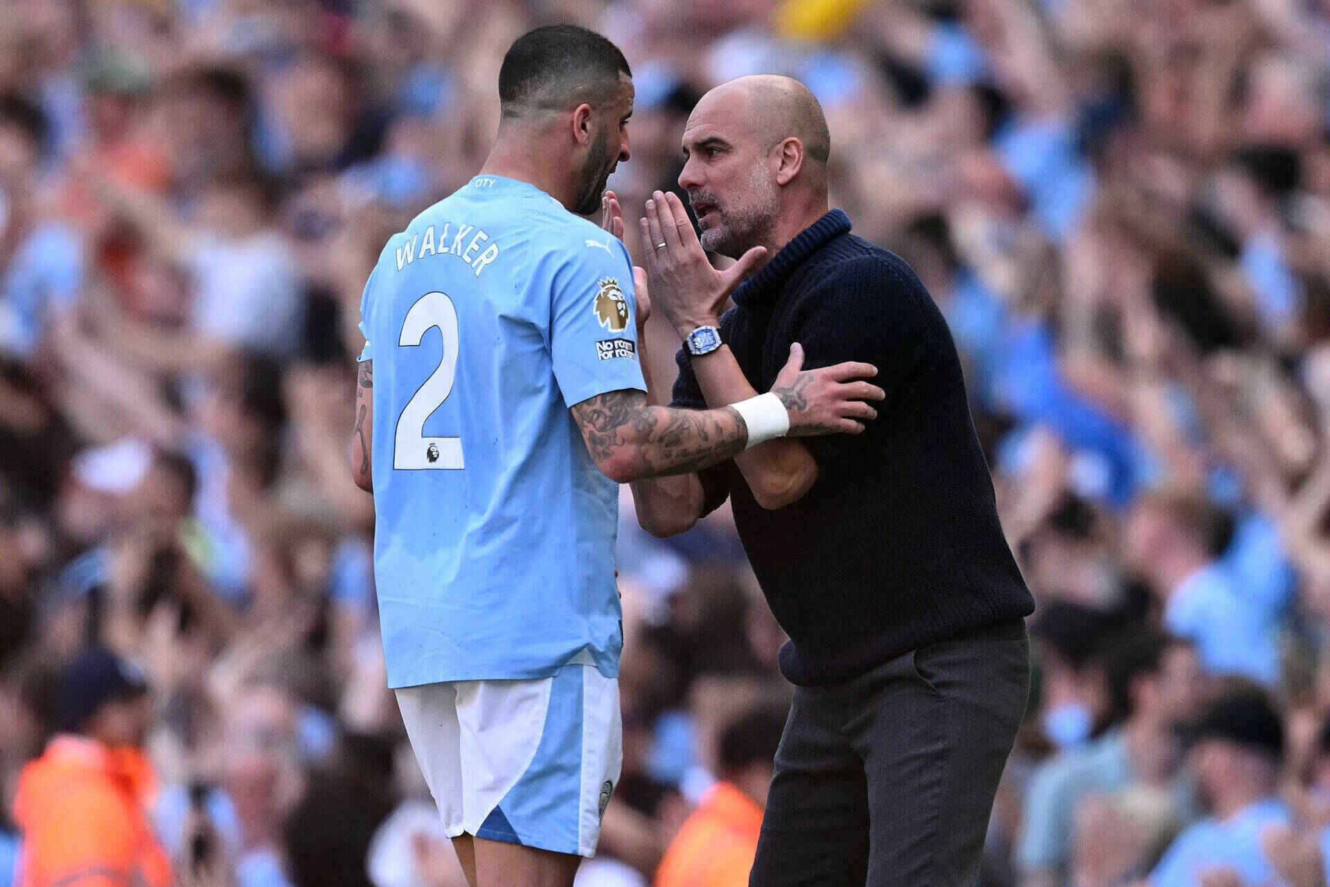 Kyle Walker khong con nam trong ke hoach cua Guardiola. Anh: AFP