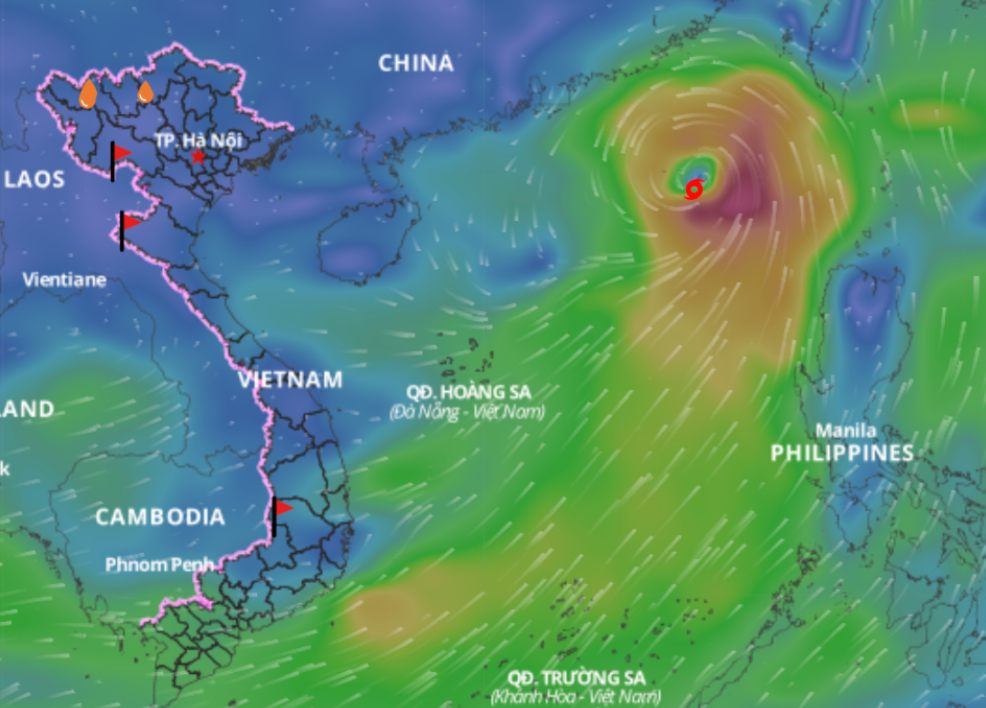 Mise a jour de la position de la tempete n° 2 a 8 heures le 5 juillet. Photo : Centre national de previsions hydrometeorologiques