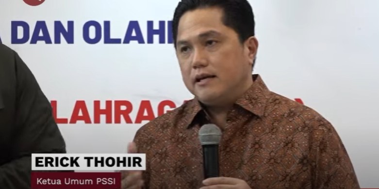 에릭 토히르 회장은 인도네시아 축구가 2025-2026 동남아시아 컵에 대표팀을 출전시키지 못하는 것에 자신감을 보였습니다. 비디오에서 캡처한 사진