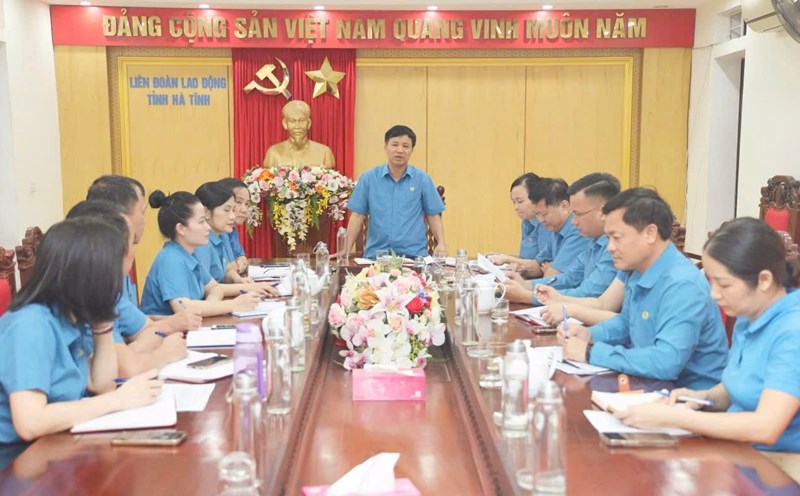 The conference aims to deploy and unify important contents on the organization of the apparatus and key activities in the coming time. Photo: Ha Tinh Trade Union