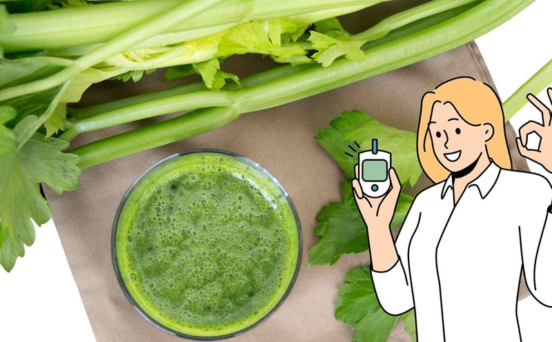 Celery juice supports blood sugar and blood pressure. Graphics: Ha May