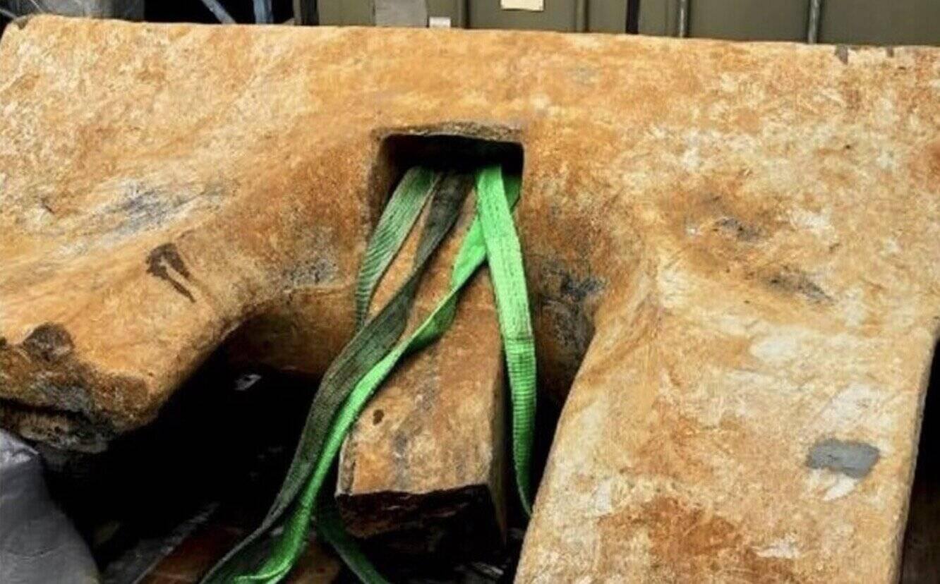 The anchor of the NewNew Polar Bear is accused of severing the Balticconnector gas pipeline connecting Finland and Estonia under the Baltic Sea. Photo: Finnish Border Guard