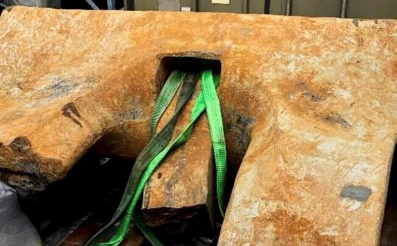The anchor of the NewNew Polar Bear is accused of severing the Balticconnector gas pipeline connecting Finland and Estonia under the Baltic Sea. Photo: Finnish Border Guard