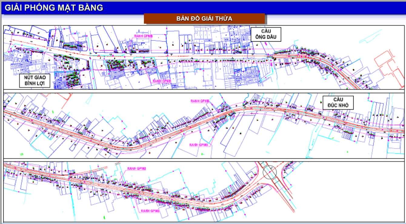 Ranh giai phong mat bang du an mo rong Quoc lo 13. Anh: So Xay dung TPHCM