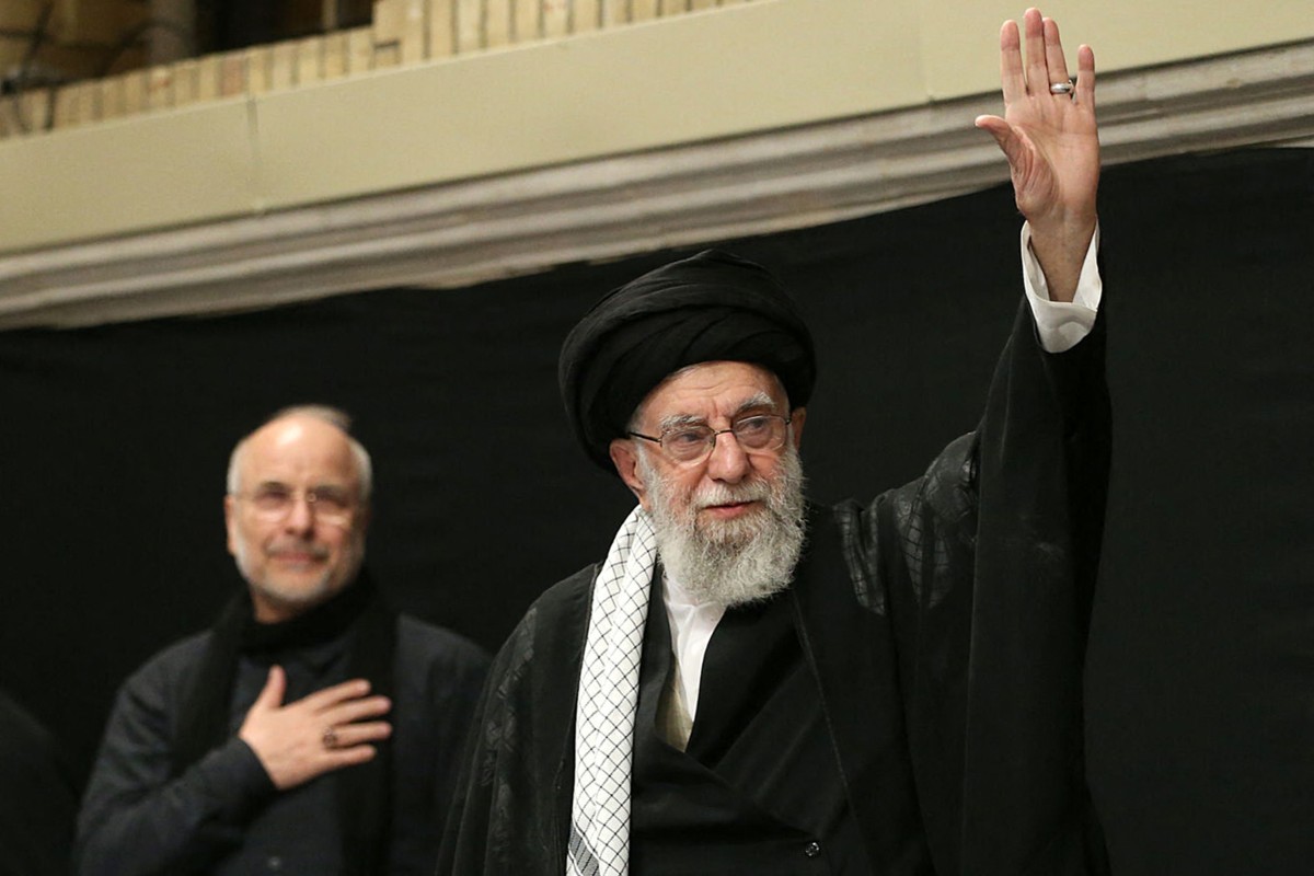 El lider supremo de Iran Ayahtollah Ali Khamenei en la ceremonia de Ashura se celebro el 5.7. Foto: AFP