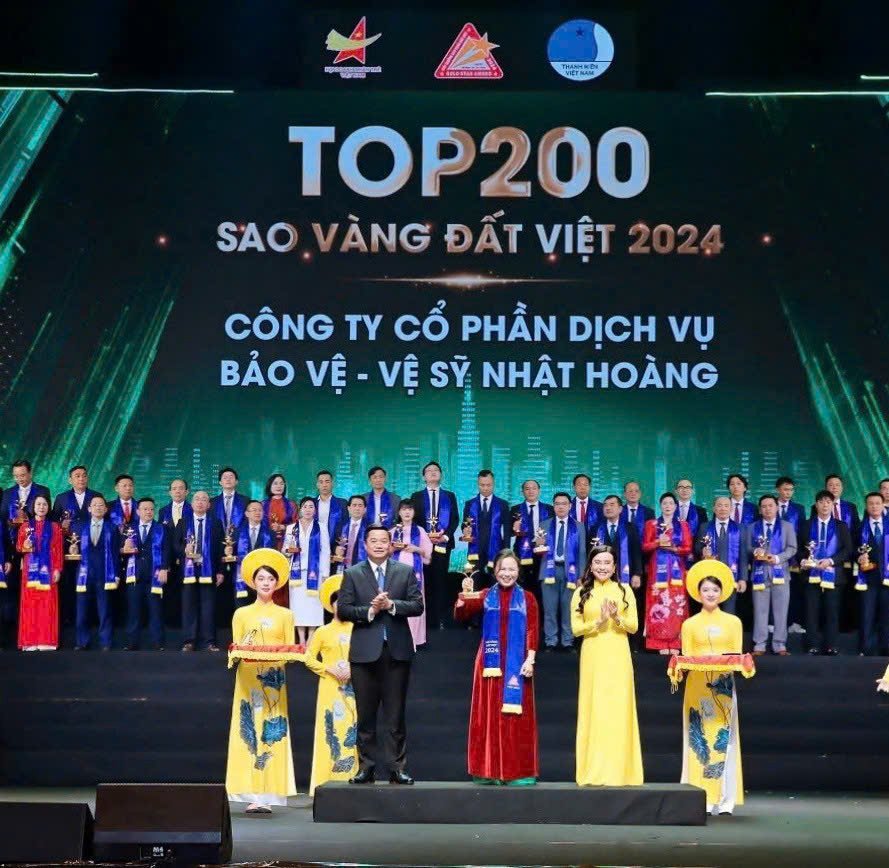 Cong ty CP Dich vu Bao ve - Ve sy Nhat Hoang duoc vinh danh tai giai Sao Vang dat Viet Nam 2024. Anh: Hai Dang
