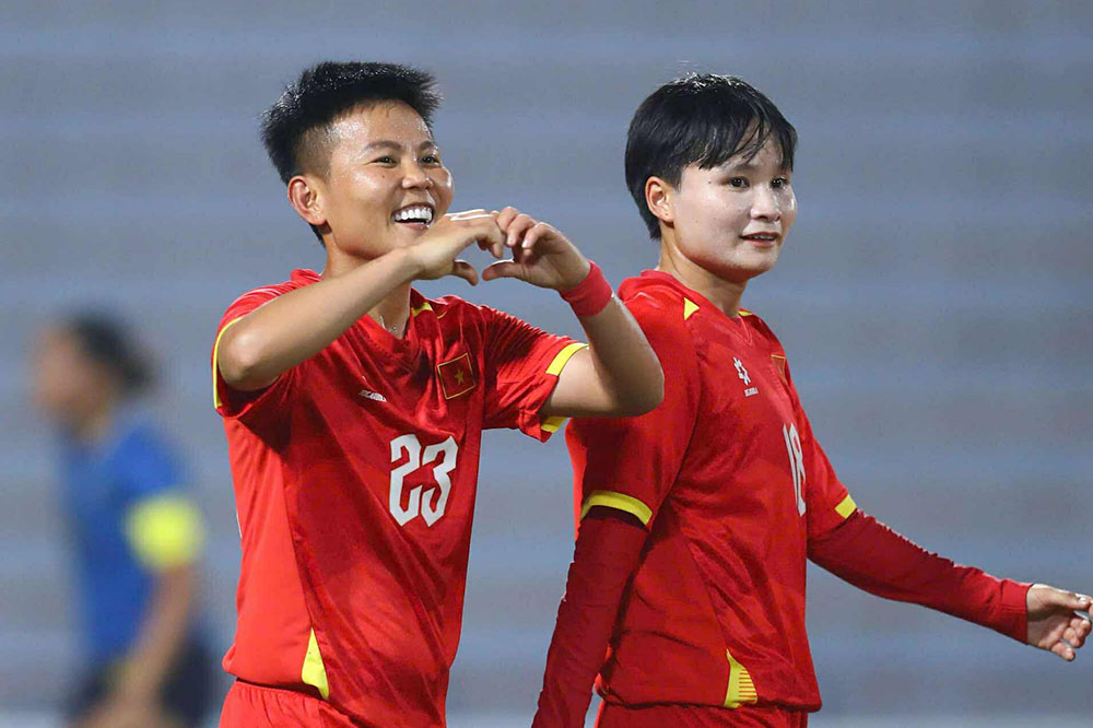 Tuyen nu Viet Nam the hien phong do an tuong o vong loai Asian Cup nu 2027. Anh: Nhat Anh