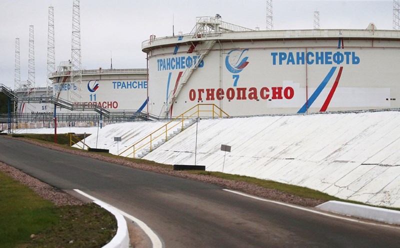 A fuel depot at the Transneft port in Primorsk, Russia. Photo: TASS