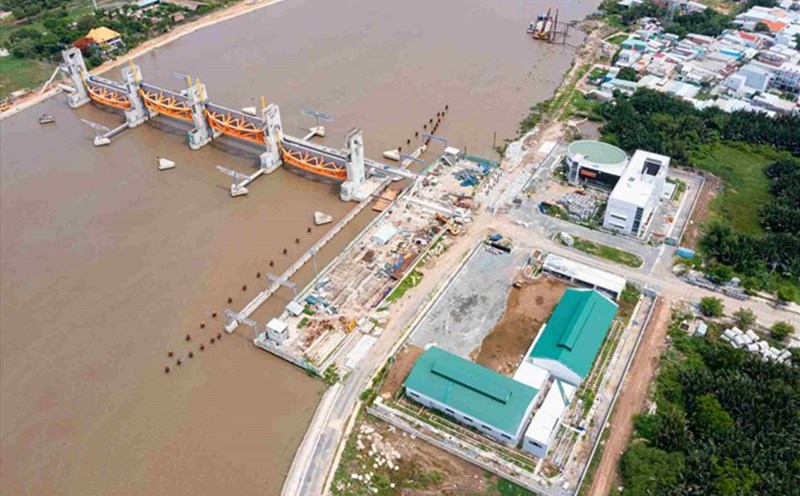 Muong Chuoi sluice - one of 6 tidal sluices under the VND10,000 billion tidal sluice project in Ho Chi Minh City. Photo: Minh Quan