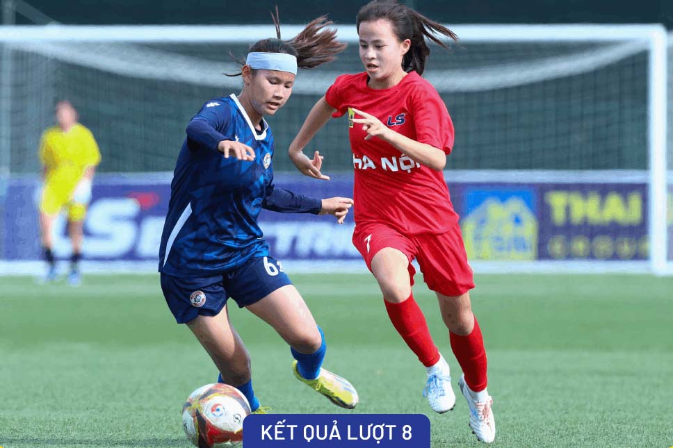 Hanoi (red shirt) is getting closer to winning the 2025 National U16 Women's Championship. Photo: VFF