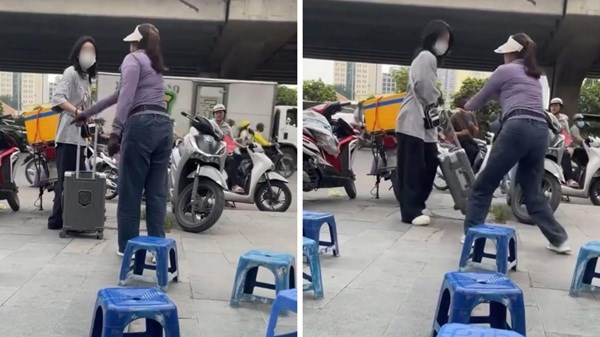 Đã xác định danh tính người phụ nữ bán nước đuổi cô gái đứng trên vỉa hè ở Hà Nội