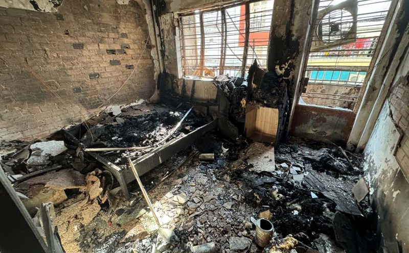 Scene of the apartment fire in Ho Chi Minh City that killed 8 people. Photo: Anh Tu