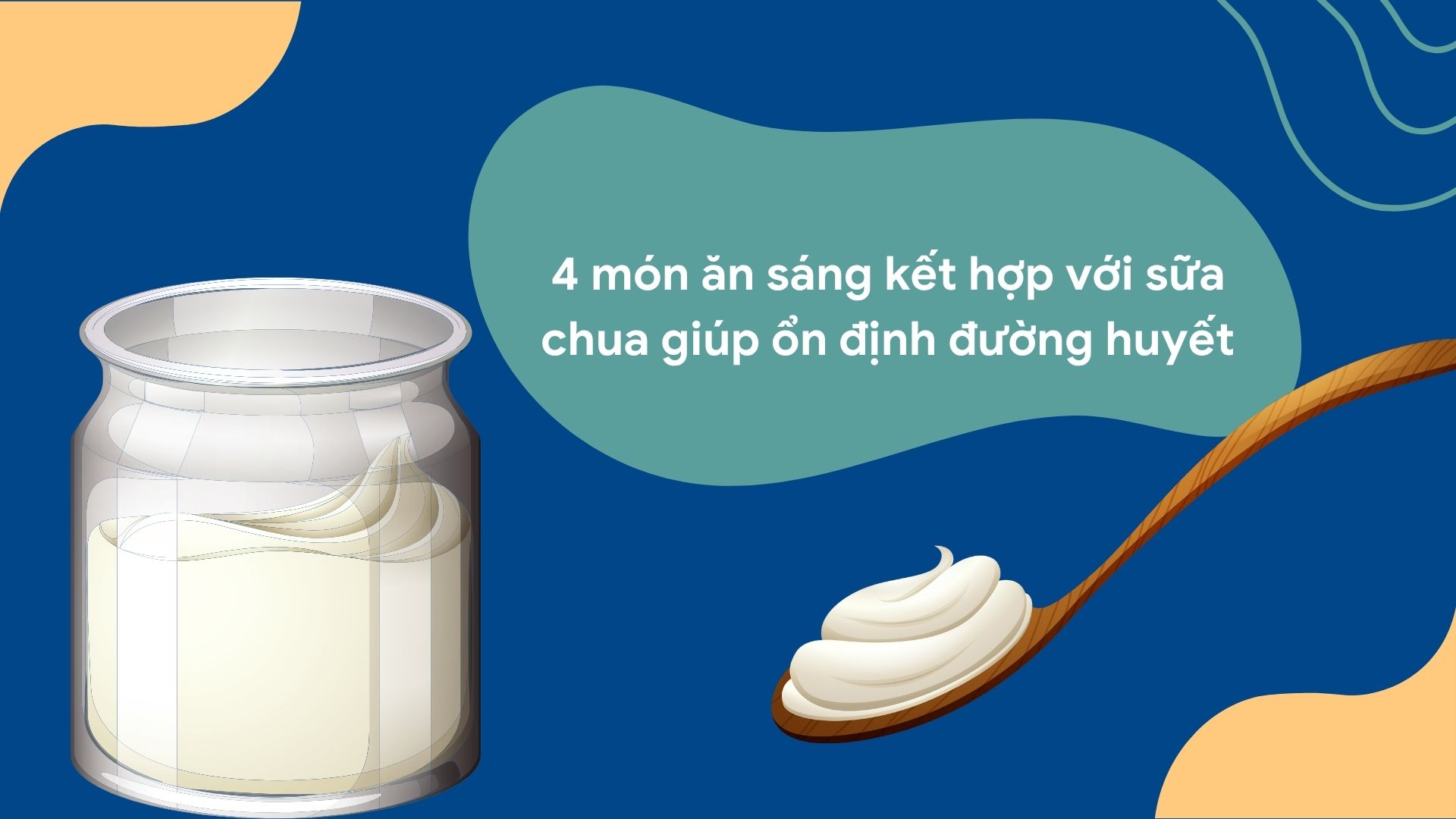 Unsweetened yogurt is rich in protein when combined with green apples, walnuts, and almond butter to help stabilize blood sugar. Graphic photo: Huong Son