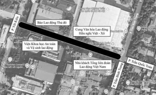 La rue noire devrait porter le nom de la rue Hang Long. Source : Comite populaire de la ville de Hanoï