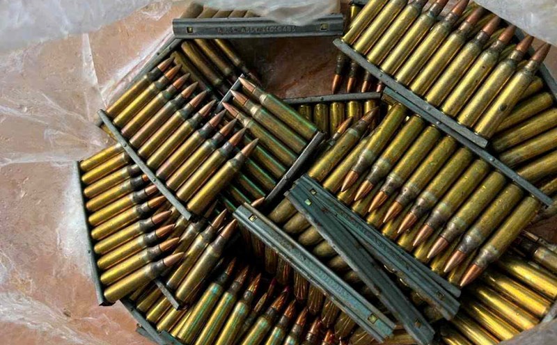 The ammunition was found by people in a lake in Lam Dong. Photo: Lam Hong