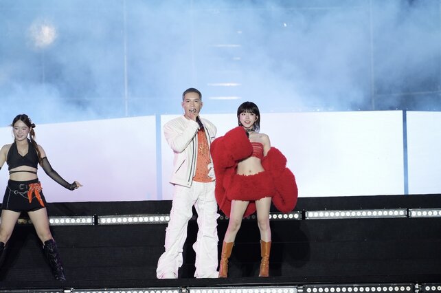 Anh Tu and LyLy at the Mega Booming Hue Music Festival 2025. Photo: Producer.