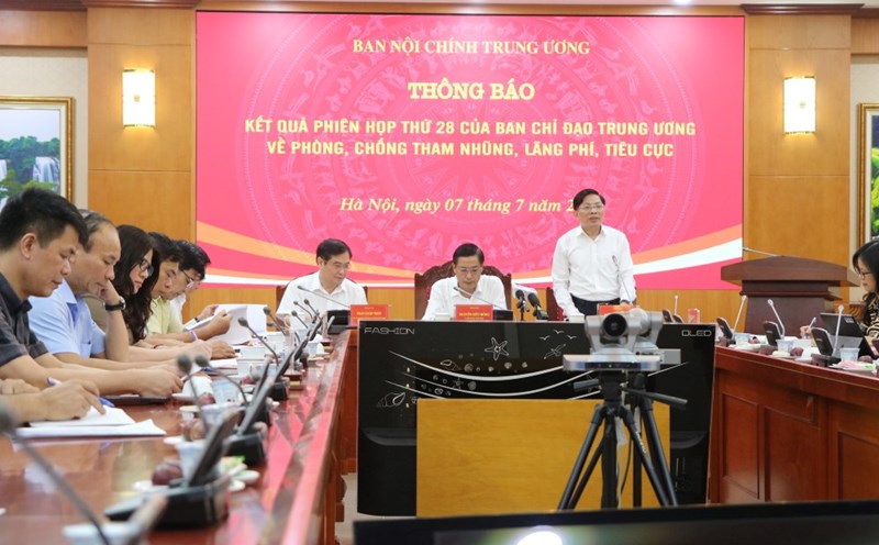 The Central Internal Affairs Commission organized the announcement of the Results of the 28th meeting of the Central Steering Committee on preventing and combating corruption, waste and negativity. Photo: Tran Vuong