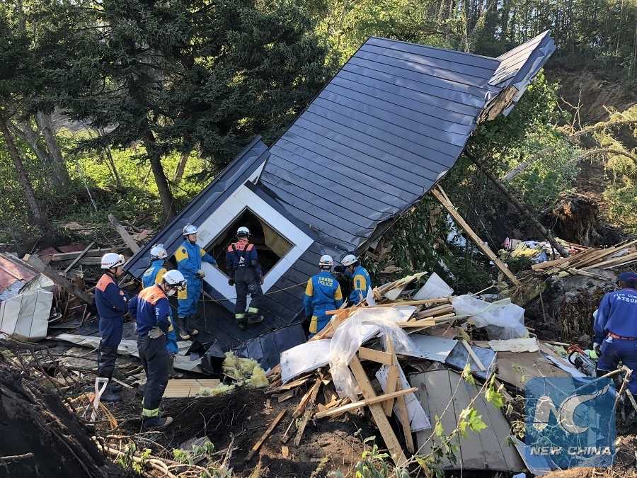 Dong dat o Atsuma, tinh Hokkaido, Nhat Ban, ngay 6.9.2018. Anh: Xinhua
