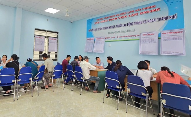 Gần 1.000 người lao động tham gia phiên giao dịch việc làm trực tuyến ở Hải Phòng