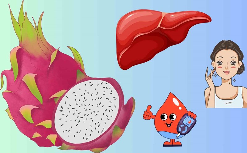 Eating dragon fruit at the right time not only helps cool the liver and beautify the skin but also helps control blood sugar effectively, especially during hot summer. Graphics: Huyen Trang