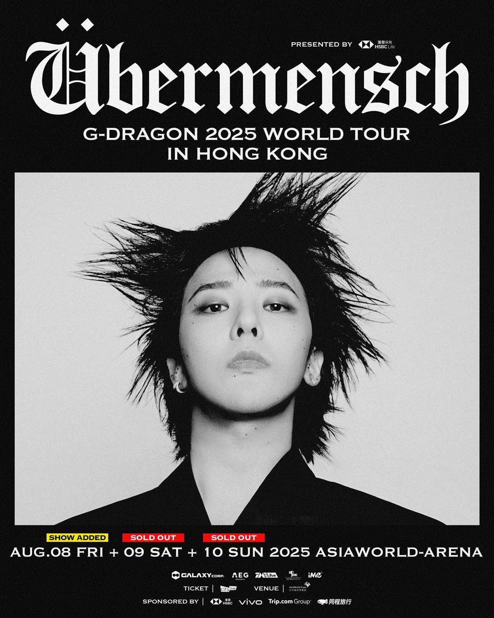 G-Dragon mo them 1 dem concert tai Hong Kong (Trung Quoc) vao thang 8. Anh: Galaxy Corporation